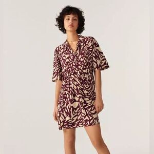 ba&sh Dress Button Front Size Medium Fall Autumn MSRP $368 NWT